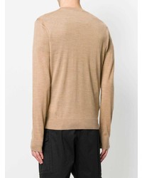 Мужской светло-коричневый свитер с v-образным вырезом от DSQUARED2
