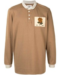 Мужской светло-коричневый свитер с воротником поло с вышивкой от Kent & Curwen