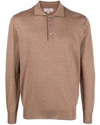 Мужской светло-коричневый свитер с воротником поло от Canali