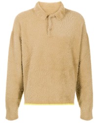 Мужской светло-коричневый свитер с воротником поло от Jacquemus