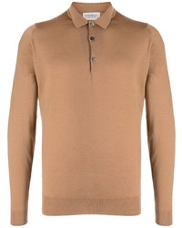 Мужской светло-коричневый свитер с воротником поло от John Smedley