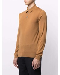 Мужской светло-коричневый свитер с воротником поло от Dolce & Gabbana