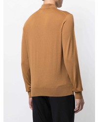 Мужской светло-коричневый свитер с воротником поло от Dolce & Gabbana