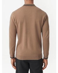 Мужской светло-коричневый свитер с воротником поло от Burberry