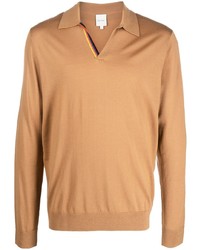 Мужской светло-коричневый свитер с воротником поло от Paul Smith
