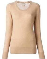 Светло-коричневый свитер с круглым вырезом