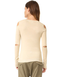 Женский светло-коричневый свитер с круглым вырезом с вырезом от 525 America