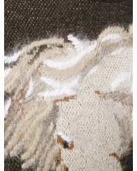 Женский светло-коричневый свитер с круглым вырезом с принтом от Stella McCartney