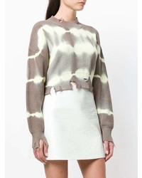 Женский светло-коричневый свитер с круглым вырезом с принтом от MSGM