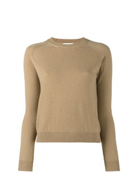 Женский светло-коричневый свитер с круглым вырезом от Alexandra Golovanoff