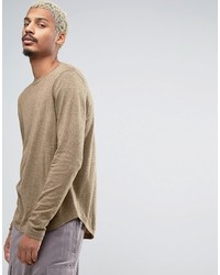 Мужской светло-коричневый свитер с круглым вырезом от Asos