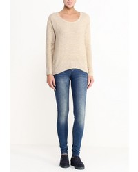 Женский светло-коричневый свитер с круглым вырезом от Baon