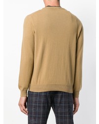 Мужской светло-коричневый свитер с круглым вырезом от Zanone