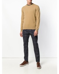 Мужской светло-коричневый свитер с круглым вырезом от Zanone