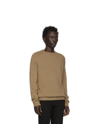 Мужской светло-коричневый свитер с круглым вырезом от BOSS