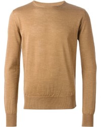 Мужской светло-коричневый свитер с круглым вырезом от Boglioli