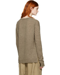 Женский светло-коричневый свитер с круглым вырезом от Acne Studios