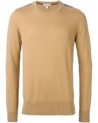 Мужской светло-коричневый свитер с круглым вырезом от Burberry