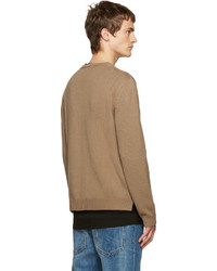 Мужской светло-коричневый свитер с круглым вырезом от Valentino