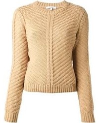Женский светло-коричневый свитер с круглым вырезом от Carven