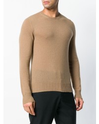 Мужской светло-коричневый свитер с круглым вырезом от Prada