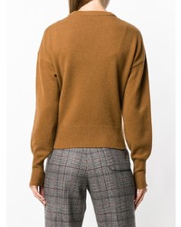 Женский светло-коричневый свитер с круглым вырезом от Theory