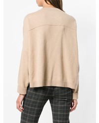 Женский светло-коричневый свитер с круглым вырезом от Dusan