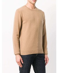 Мужской светло-коричневый свитер с круглым вырезом от DSQUARED2