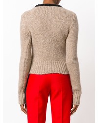 Женский светло-коричневый свитер с круглым вырезом от Marni