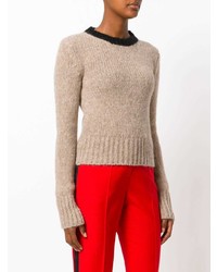 Женский светло-коричневый свитер с круглым вырезом от Marni