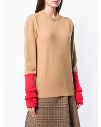 Женский светло-коричневый свитер с круглым вырезом от Joseph