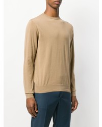 Мужской светло-коричневый свитер с круглым вырезом от Prada