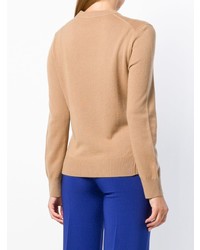 Женский светло-коричневый свитер с круглым вырезом от Joseph