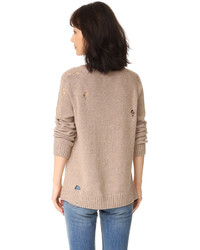 Женский светло-коричневый свитер с круглым вырезом от Anine Bing