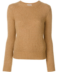 Женский светло-коричневый свитер с круглым вырезом от Dondup