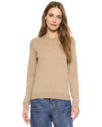 Женский светло-коричневый свитер с круглым вырезом от Dsquared2