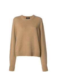 Женский светло-коричневый свитер с круглым вырезом от Dsquared2