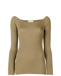 Женский светло-коричневый свитер с круглым вырезом от Erika Cavallini