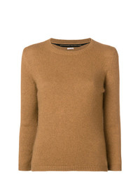 Женский светло-коричневый свитер с круглым вырезом от Ermanno Scervino