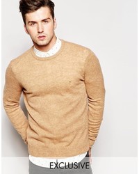 Мужской светло-коричневый свитер с круглым вырезом от Farah