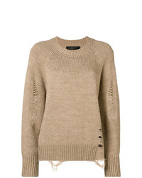 Женский светло-коричневый свитер с круглым вырезом от Federica Tosi
