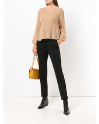 Женский светло-коричневый свитер с круглым вырезом от Twin-Set