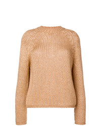 Женский светло-коричневый свитер с круглым вырезом от Forte Forte