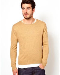 Мужской светло-коричневый свитер с круглым вырезом от GANT RUGGER