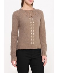 Женский светло-коричневый свитер с круглым вырезом от Gas