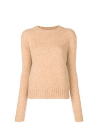 Женский светло-коричневый свитер с круглым вырезом от Helmut Lang
