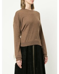 Женский светло-коричневый свитер с круглым вырезом от Uma Wang
