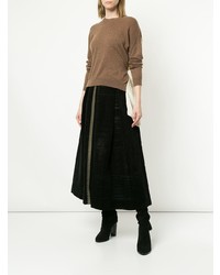 Женский светло-коричневый свитер с круглым вырезом от Uma Wang