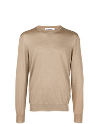 Мужской светло-коричневый свитер с круглым вырезом от Jil Sander
