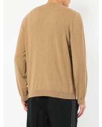 Мужской светло-коричневый свитер с круглым вырезом от Fendi